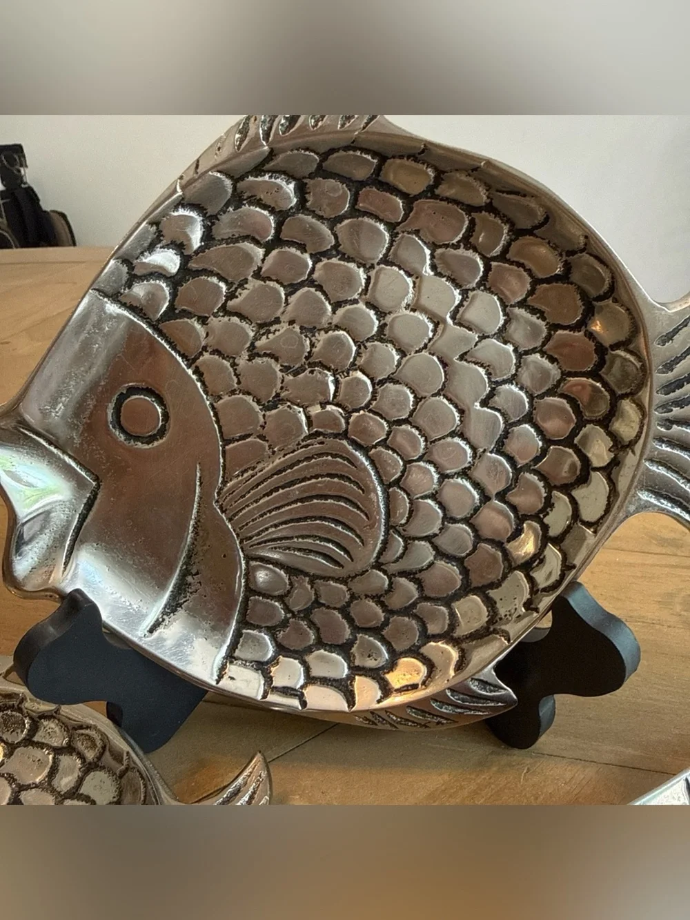 Vintage Pottery Barn Aluminum Fishy Snack Plates